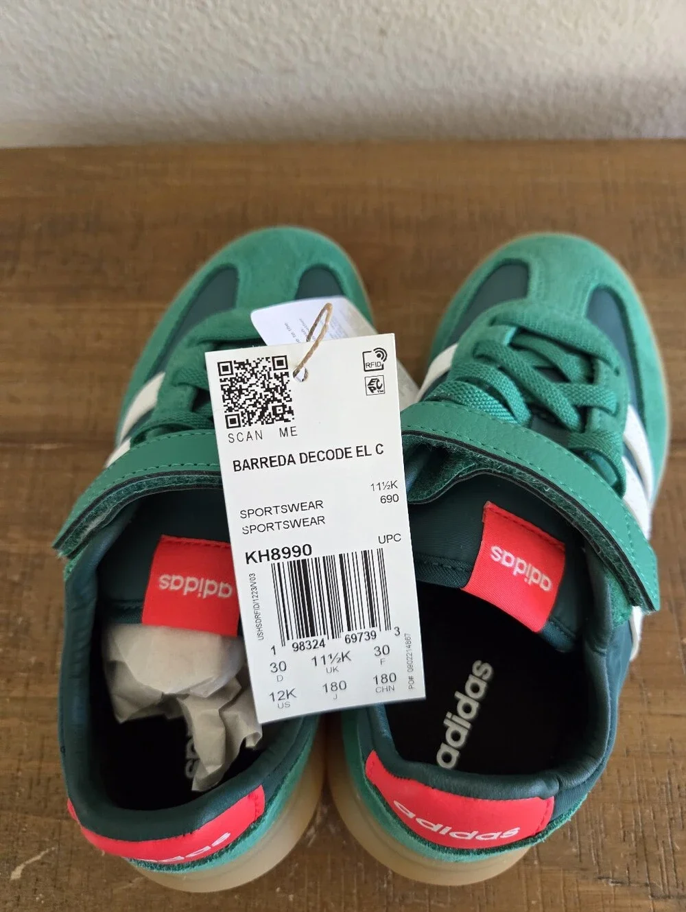 Adidas Green Barreda Decode Shoes Kids Size 12K NWT